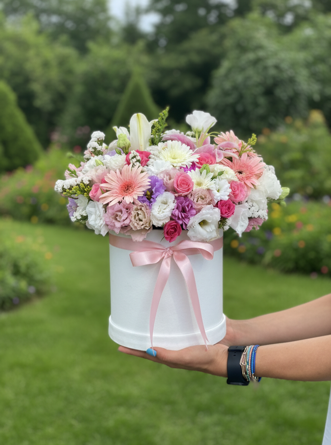 Kutuda Mevsim Çiçekleri Aranjmanı