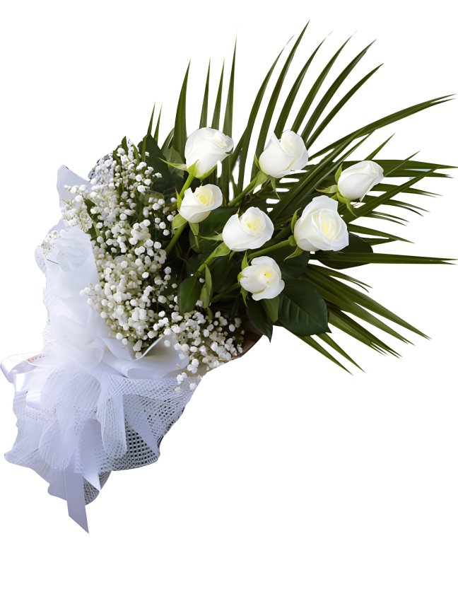 7 Adet Beyaz Gül Buketi