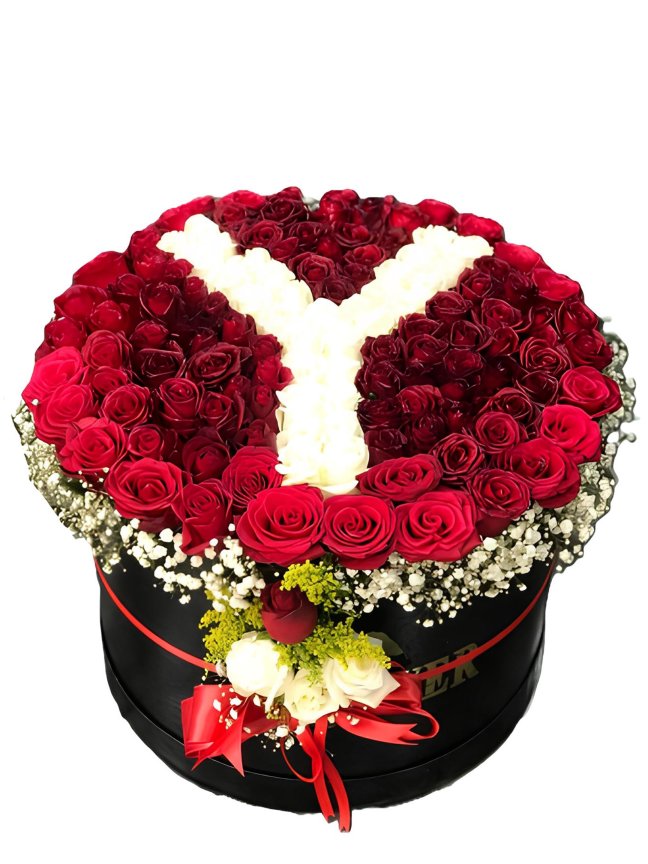 Büyük Kutulu Güllü Harf Çiçek